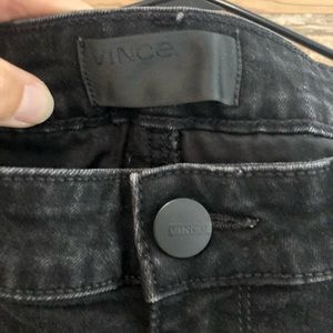 Vince black jeans with cool knee pad / zip detail